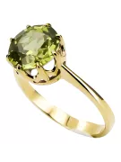 Yellow Peridot 14K Yellow gold Ring Vintage style vrc157y